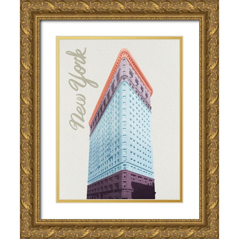 Colorful New York 1 Gold Ornate Wood Framed Art Print with Double Matting by Prime, Marcus