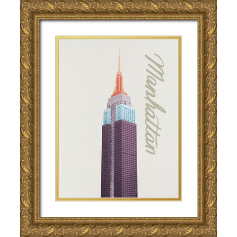Colorful Manhattan 1 Gold Ornate Wood Framed Art Print with Double Matting by Prime, Marcus