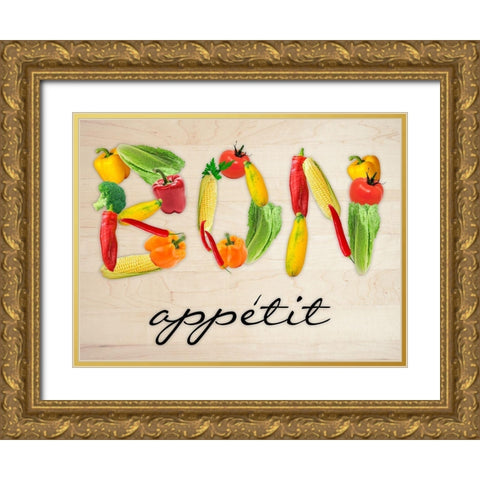 Bon Appetit Gold Ornate Wood Framed Art Print with Double Matting by Prime, Marcus