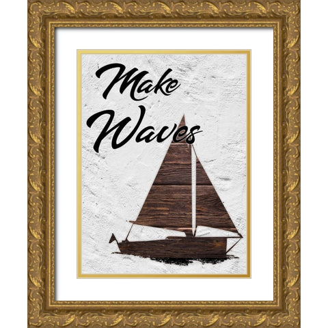 Make Waves 1 Gold Ornate Wood Framed Art Print with Double Matting by Prime, Marcus