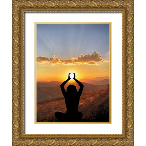 Lifting The Sun 1 Gold Ornate Wood Framed Art Print with Double Matting by Prime, Marcus