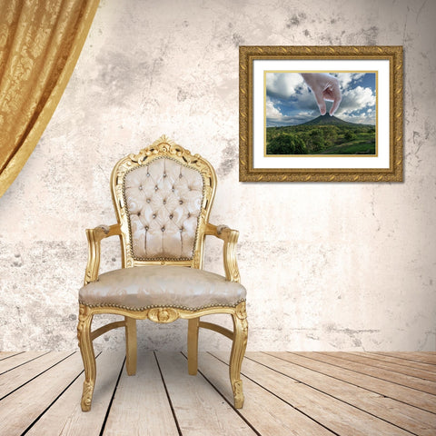 Piercing Volcano 1 Gold Ornate Wood Framed Art Print with Double Matting by Prime, Marcus