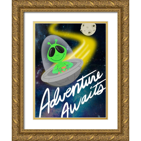 Adventure Awaits 1 Gold Ornate Wood Framed Art Print with Double Matting by Prime, Marcus