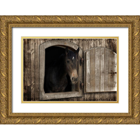 Loving Peek 1 Gold Ornate Wood Framed Art Print with Double Matting by Prime, Marcus