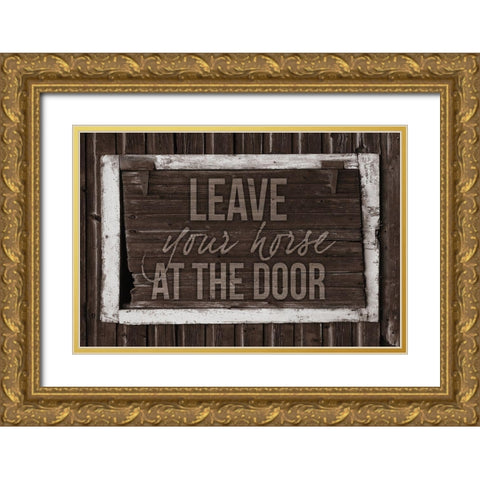 Horse Stables 1 Gold Ornate Wood Framed Art Print with Double Matting by Prime, Marcus