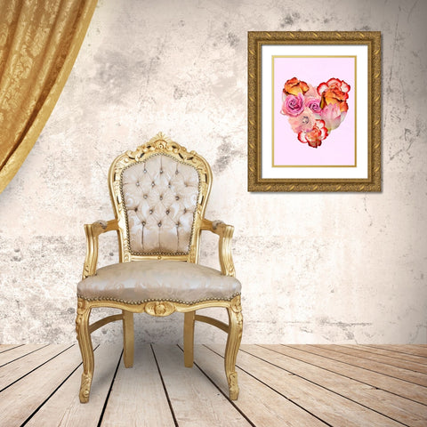 Floral Love 1 Gold Ornate Wood Framed Art Print with Double Matting by Prime, Marcus