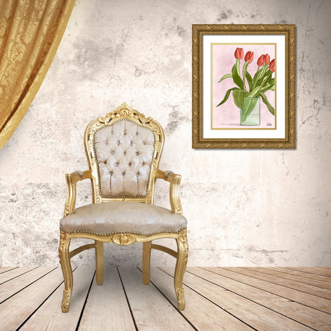 Kissable Blooms 1 Gold Ornate Wood Framed Art Print with Double Matting by Prime, Marcus