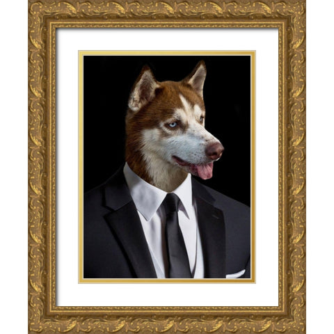 Wallstreet Wolf Gold Ornate Wood Framed Art Print with Double Matting by Prime, Marcus
