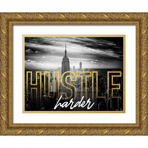 Hustle Hard 1 Gold Ornate Wood Framed Art Print with Double Matting by Prime, Marcus