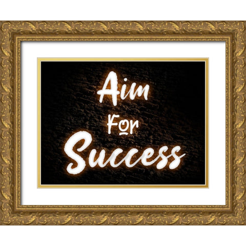Aim For Success Gold Ornate Wood Framed Art Print with Double Matting by Prime, Marcus