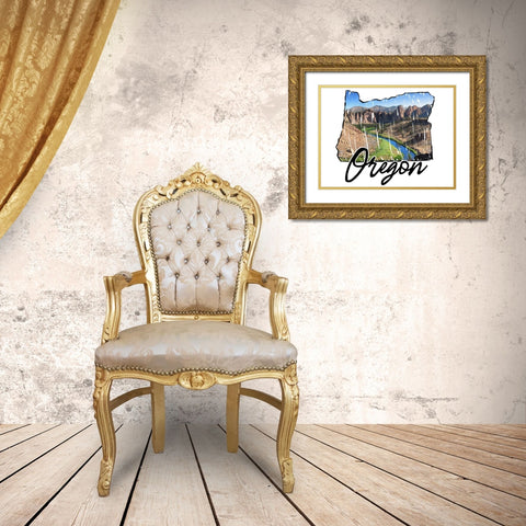 Oregon Pride Gold Ornate Wood Framed Art Print with Double Matting by Prime, Marcus