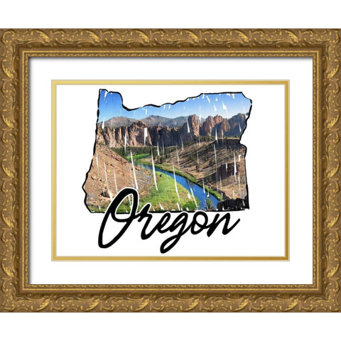 Oregon Pride Gold Ornate Wood Framed Art Print with Double Matting by Prime, Marcus