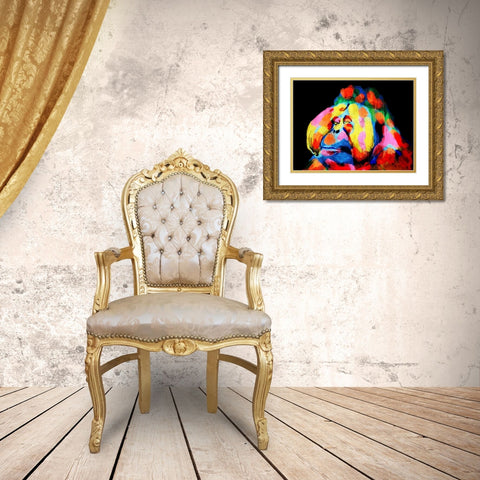 Monkey Color Burst 2 Gold Ornate Wood Framed Art Print with Double Matting by Prime, Marcus