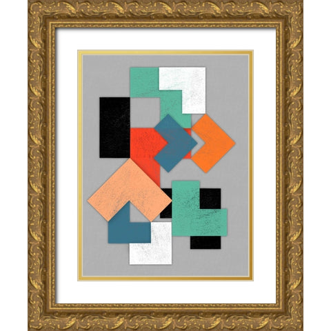 Geometric Breakthrough 2 Gold Ornate Wood Framed Art Print with Double Matting by Prime, Marcus