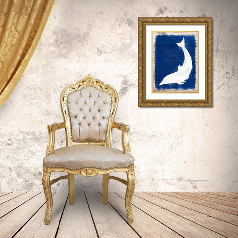 Dolphin Blast 1 Gold Ornate Wood Framed Art Print with Double Matting by Prime, Marcus