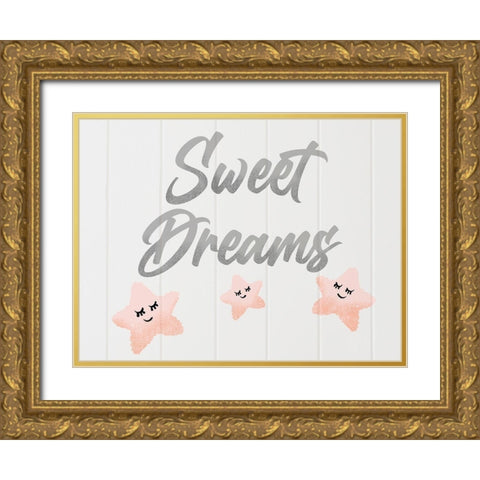 Sweet Dreamy Stars Gold Ornate Wood Framed Art Print with Double Matting by Prime, Marcus