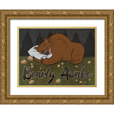 Barely Awake Gold Ornate Wood Framed Art Print with Double Matting by Prime, Marcus