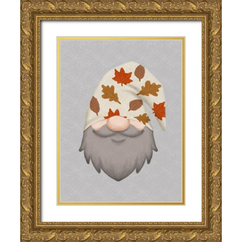 Fall Gnome 3 Gold Ornate Wood Framed Art Print with Double Matting by Prime, Marcus