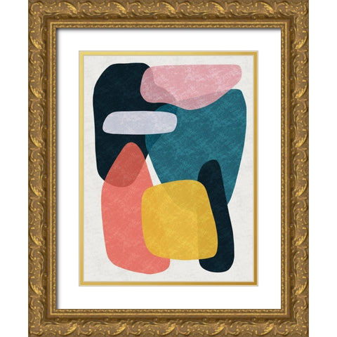 Rubiks Splat 1 Gold Ornate Wood Framed Art Print with Double Matting by Prime, Marcus