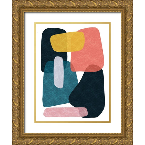 Rubiks Splat 4 Gold Ornate Wood Framed Art Print with Double Matting by Prime, Marcus