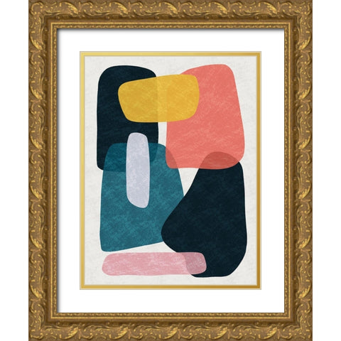 Rubiks Splat 2 Gold Ornate Wood Framed Art Print with Double Matting by Prime, Marcus