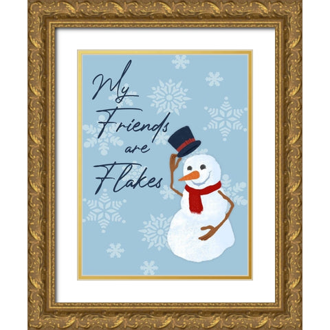 Flake Friends Gold Ornate Wood Framed Art Print with Double Matting by Prime, Marcus