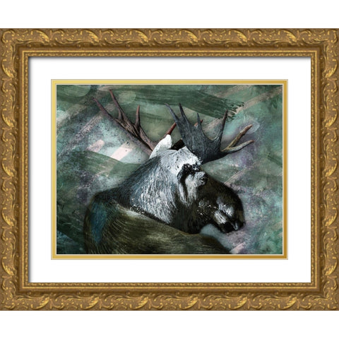 Spirit Moose 1 Gold Ornate Wood Framed Art Print with Double Matting by Prime, Marcus