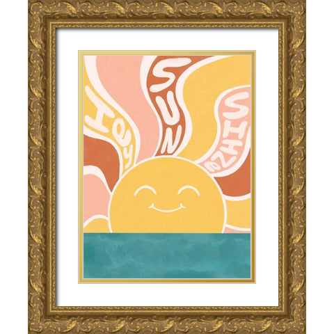 Hey Sunshine Gold Ornate Wood Framed Art Print with Double Matting by Prime, Marcus