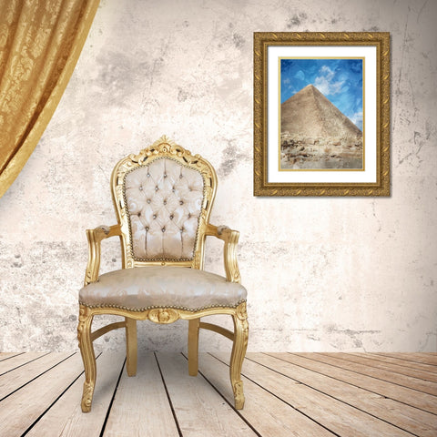 Pyramid Of Giza Gold Ornate Wood Framed Art Print with Double Matting by Prime, Marcus