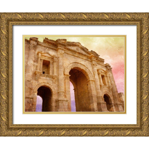 Temple Of Artemis Gold Ornate Wood Framed Art Print with Double Matting by Prime, Marcus