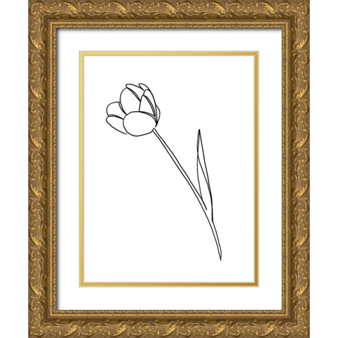 Paper Tulip 1 Gold Ornate Wood Framed Art Print with Double Matting by Prime, Marcus