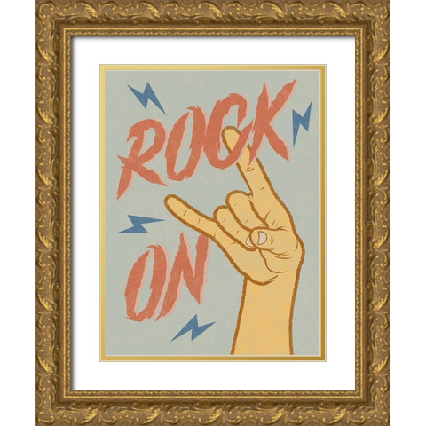 Rock On Gold Ornate Wood Framed Art Print with Double Matting by Prime, Marcus
