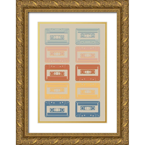 Cycling Decks 1 Gold Ornate Wood Framed Art Print with Double Matting by Prime, Marcus