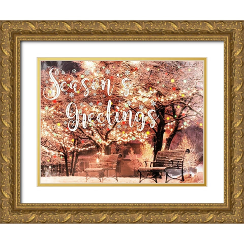 Park Greetings Gold Ornate Wood Framed Art Print with Double Matting by Prime, Marcus