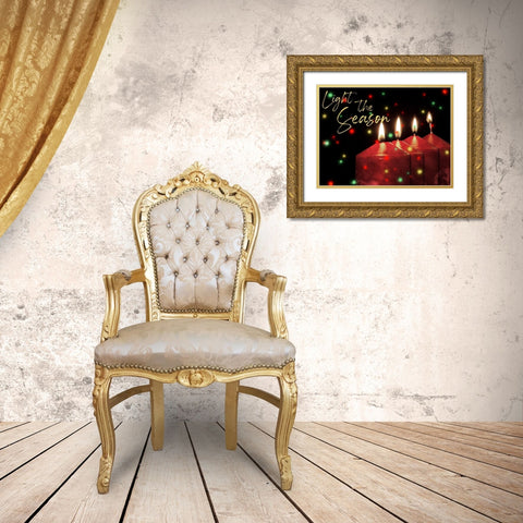 Light The Season Gold Ornate Wood Framed Art Print with Double Matting by Prime, Marcus