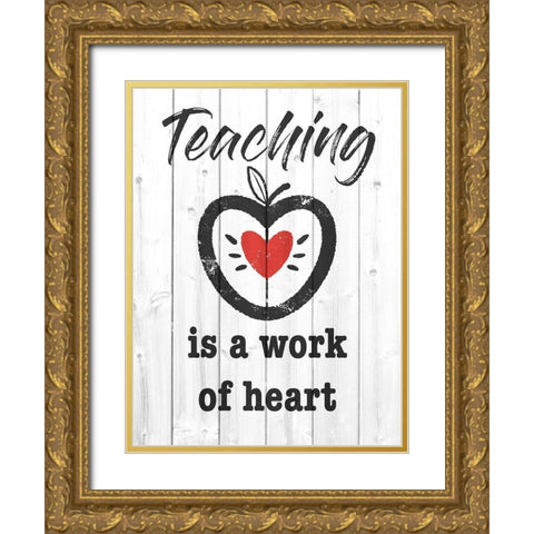 Teaching Heart 1 Gold Ornate Wood Framed Art Print with Double Matting by Prime, Marcus