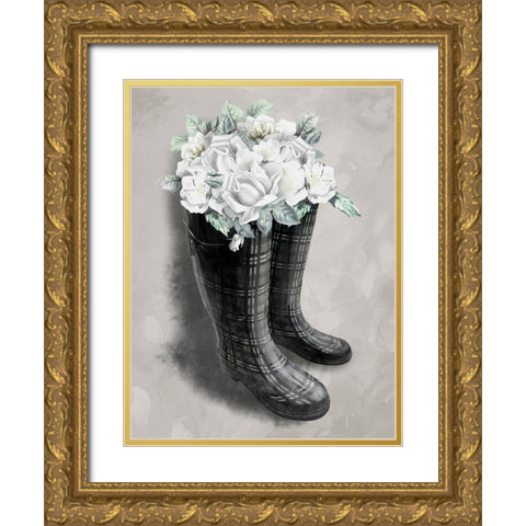 Rain Fall Blooms 1 Gold Ornate Wood Framed Art Print with Double Matting by Prime, Marcus