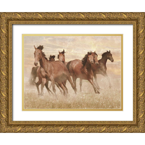 Running Free 1 Gold Ornate Wood Framed Art Print with Double Matting by Prime, Marcus