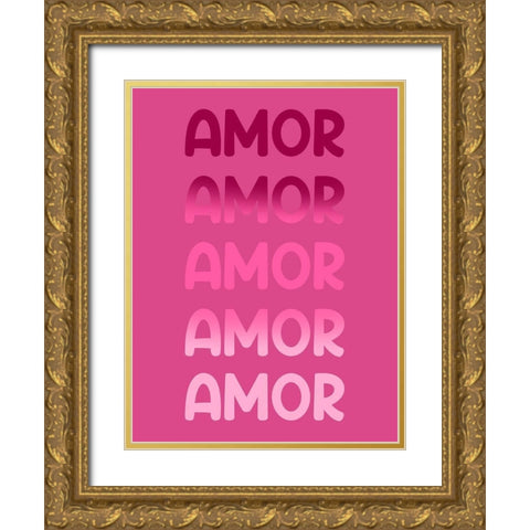 Radiant Words 5 Gold Ornate Wood Framed Art Print with Double Matting by Prime, Marcus