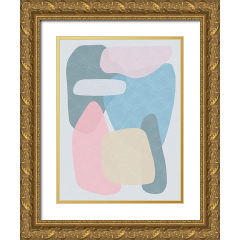 Rubiks Pastel Splat 1 Gold Ornate Wood Framed Art Print with Double Matting by Prime, Marcus