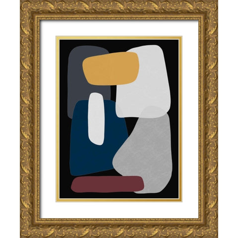Rubiks Lunar Splat 1 Gold Ornate Wood Framed Art Print with Double Matting by Prime, Marcus