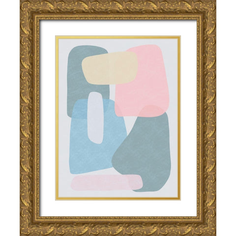 Rubiks Pastel Splat 2 Gold Ornate Wood Framed Art Print with Double Matting by Prime, Marcus