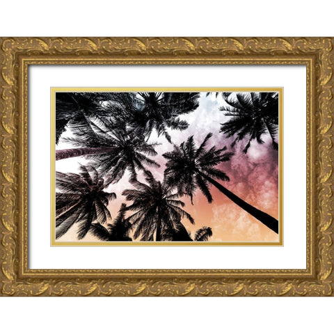 Sunset Palms 2 Gold Ornate Wood Framed Art Print with Double Matting by Prime, Marcus