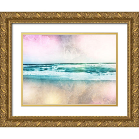 CMYK Beach 1 Gold Ornate Wood Framed Art Print with Double Matting by Prime, Marcus