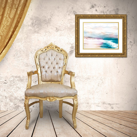 CMYK Beach 2 Gold Ornate Wood Framed Art Print with Double Matting by Prime, Marcus