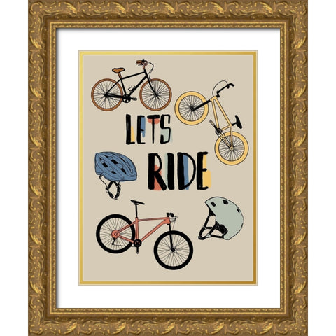 Lets Ride Gold Ornate Wood Framed Art Print with Double Matting by Prime, Marcus