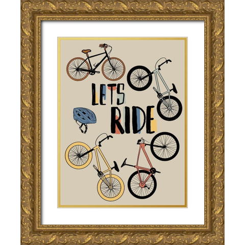 Lets Ride 2 Gold Ornate Wood Framed Art Print with Double Matting by Prime, Marcus