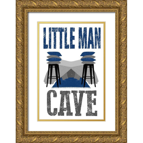 Little Man Cave Gold Ornate Wood Framed Art Print with Double Matting by Prime, Marcus