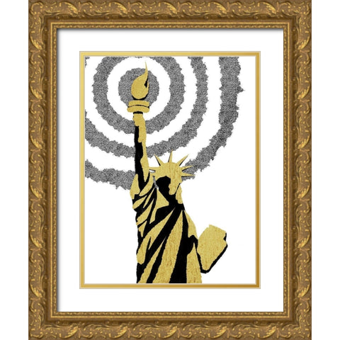 Golden Liberty Gold Ornate Wood Framed Art Print with Double Matting by Prime, Marcus