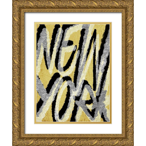 Golden New York Gold Ornate Wood Framed Art Print with Double Matting by Prime, Marcus